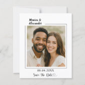 Papier Modern elegant photo wedding Save the Date card (Devant)