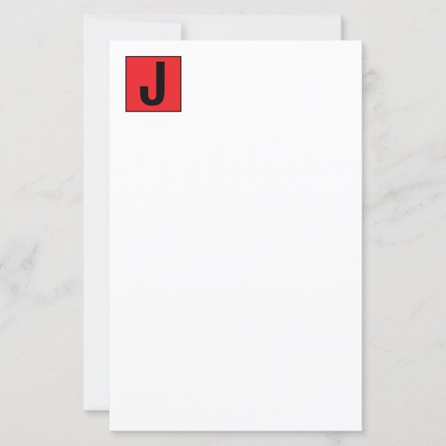 Papier Modern Elegant Plain Professional Monogram Paper (Devant)