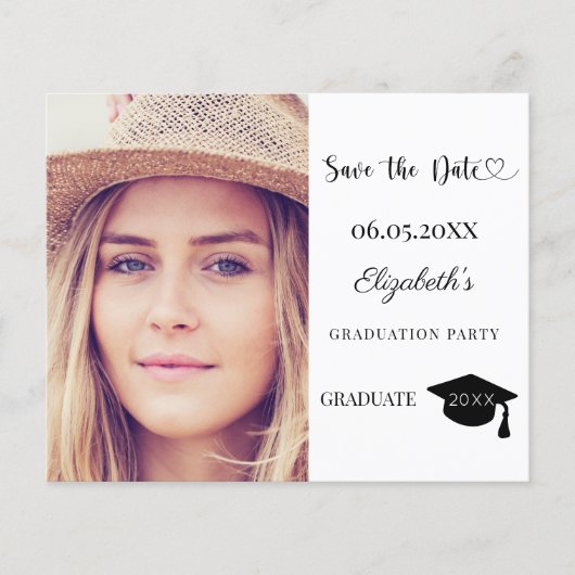 Papier Modern Graduation Party Save the Date card (Devant)