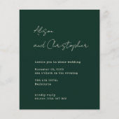 Papier Modern Green Elegant Script Wedding Invitation (Devant)