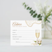 Papier Modern Pearls & Prosecco Bridal Shower Advice Card (Debout devant)