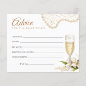 Papier Modern Pearls & Prosecco Bridal Shower Advice Card (Devant)