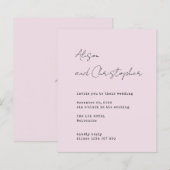 Papier Modern Pink Elegant Script Wedding Invitation (Devant / Derrière)