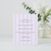 Papier Modern PurpleStripes Budget Wedding Invite (Debout devant)