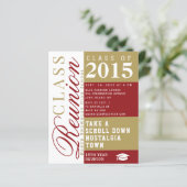 Papier Modern red and tan School Class Reunion Invitation (Debout devant)