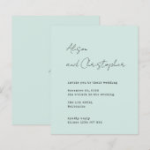 Papier Modern Sage Elegant Script Wedding Invitation (Devant / Derrière)