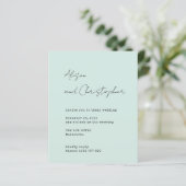 Papier Modern Sage Elegant Script Wedding Invitation (Debout devant)