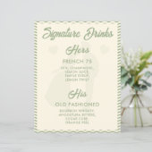 Papier Modern Sage Green Signature Drinks Wedding Sign (Debout devant)
