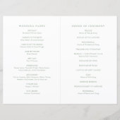 Papier Modern Sage Green Simple Wedding Program (Dos)