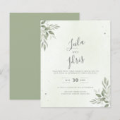 Papier Modern Sage Greenery Budget Wedding Invitation (Devant / Derrière)