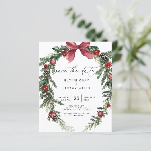 Papier Modern Script Save the Date (Debout devant)