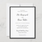 Papier Modern Typography Minimalist Wedding Invitation (Devant)