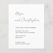 Papier Modern White Elegant Script Wedding Invitation (Devant)