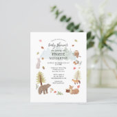 Papier Modern Woodland Animals Boy Baby Shower Invitation (Debout devant)