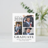 Papier Moderne 3 Photo Budget Faire-part de graduation (Debout devant)