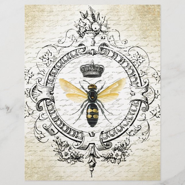 Papier MODERNE Abeille de reine VINTAGE (Devant)