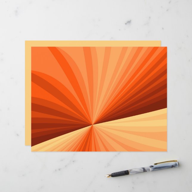Papier Moderne Abstrait Orange Rouge Vanille Graphique Fr (Devant/Arrière en situation)