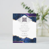 Papier Moderne Agate Bleu MARIAGE SUITE QR Code (Debout devant)