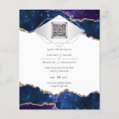 Papier Moderne Agate Bleu MARIAGE SUITE QR Code (Devant)