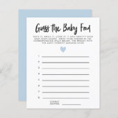 Papier Moderne Bleu Coeur Devinez Le Jeu De Douche Alimen (Devant / Derrière)