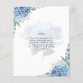 Papier Moderne Blue Hydrangea Floral Faire-part de mariag (Dos)