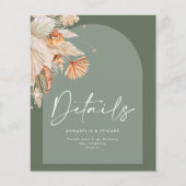 Papier Moderne Bohème Sage Green Pampas herbe Mariage (Devant)