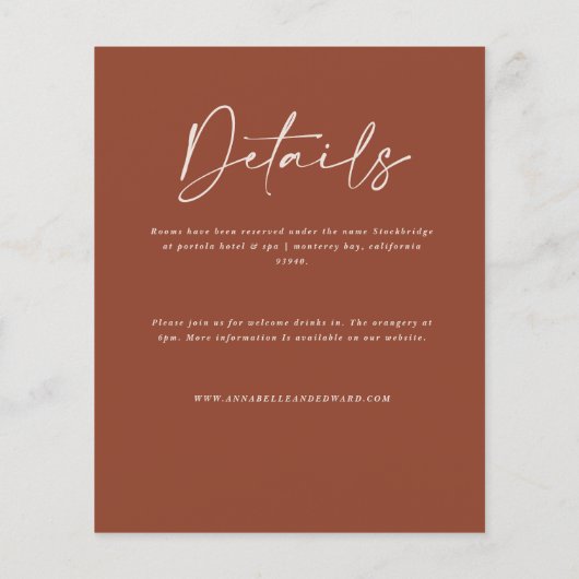 Papier Moderne boho grange pampas herbe détails mariage (Dos)