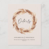 Papier Moderne boho grange pampas herbe détails mariage (Devant)