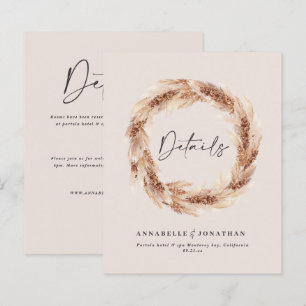 Papier Moderne boho grange pampas herbe détails mariage