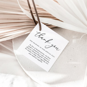 Papier Moderne Calligraphie Mariage Merci Favoriser Tags