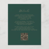 Papier Moderne Code QR de mariage Vert Émeraude Écriture (Dos)