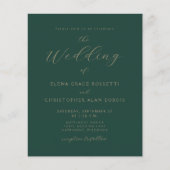 Papier Moderne Code QR de mariage Vert Émeraude Écriture (Devant)