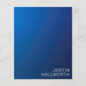 Papier Moderne Dégradé Bleu Foncé & Texte Modifiable Mini (Devant)