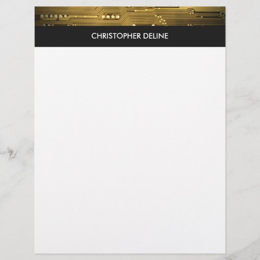 Papier Moderne Elegant Grey Gold Circuit de circuits impr (Devant)