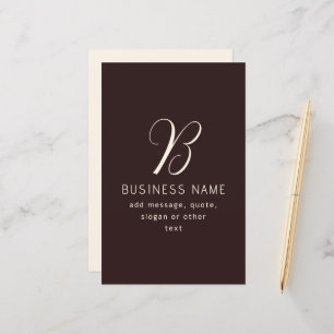 Papier Moderne Élégant Nom commercial Monogramme Brun f