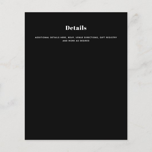 Papier Moderne Photo Overlay ENGAGEMENT Partie Faire-part (Dos)