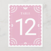 Papier moderne Picado Mariage Numéro de table, Lav (Dos)