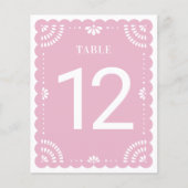 Papier moderne Picado Mariage Numéro de table, Lav (Devant)