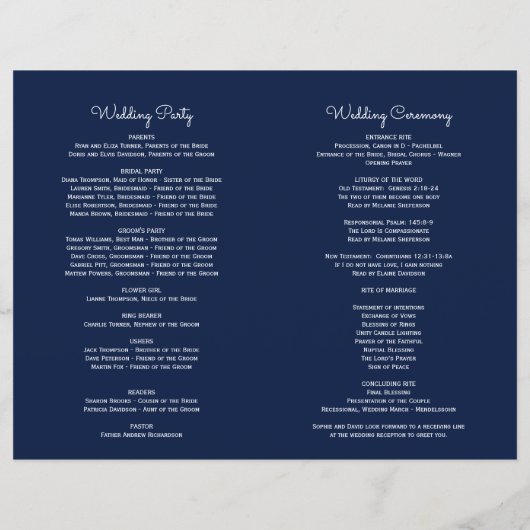 Papier Moderne Pink Blue Floral Navy Blue Diamond Program (Dos)