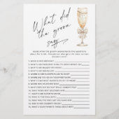 Papier Moderne Qu'est-ce que le marié a dit jeu de douche (Devant)