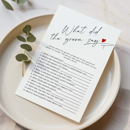 Papier Moderne Qu'est-ce que le marié a dit jeu de douche