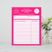 Papier Moderne simple Magenta Ajouter un logo | Enchères (Debout devant)