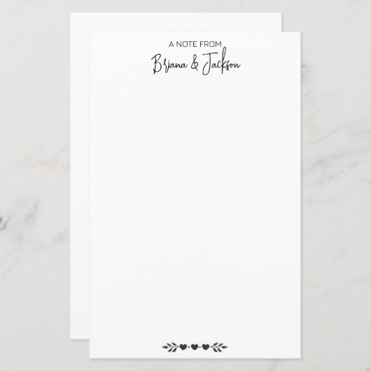 Papier Moderne Une Note De Calligraphie (Devant / Derrière)