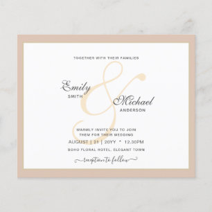 Papier Moderne Vintage Ampersand Typographie Mariage QR c