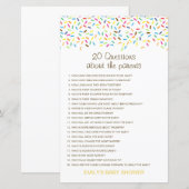 Papier Modifiable 20 Questions sur le Baby shower des par (Devant / Derrière)