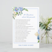 Papier Modifiable 20 Questions sur le Baby shower des par (Debout devant)
