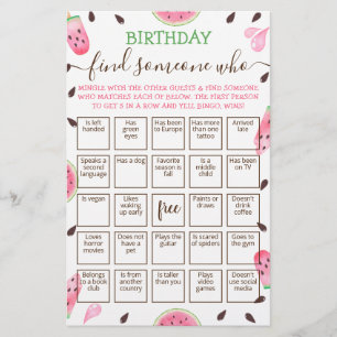 Papier Modifier Trouver Quelqu'Un Qui Joue Bingo jeu