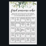 Papier Modifier Trouver Quelqu'Un Qui Joue Bingo jeu<br><div class="desc">Achetez cette carte de jeu à thème verdoyante et profitez d'une qualité supérieure Trouvez l'invité Jeu pour votre événement! Il s'agit d'un modèle de carte,  Vous pouvez personnaliser la carte,  modifier le texte comme vous le souhaitez! Ambiance verdoyante aquarelle.</div>