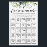 Papier Modifier Trouver Quelqu'Un Qui Joue Bingo jeu<br><div class="desc">Achetez cette carte de jeu à thème verdoyante et profitez d'une qualité supérieure Trouvez l'invité Jeu pour votre événement! Il s'agit d'un modèle de carte,  Vous pouvez personnaliser la carte,  modifier le texte comme vous le souhaitez! Ambiance verdoyante aquarelle.</div>