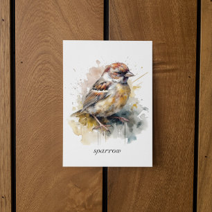 Papier Moineau aquarelle rustique, personnalisé